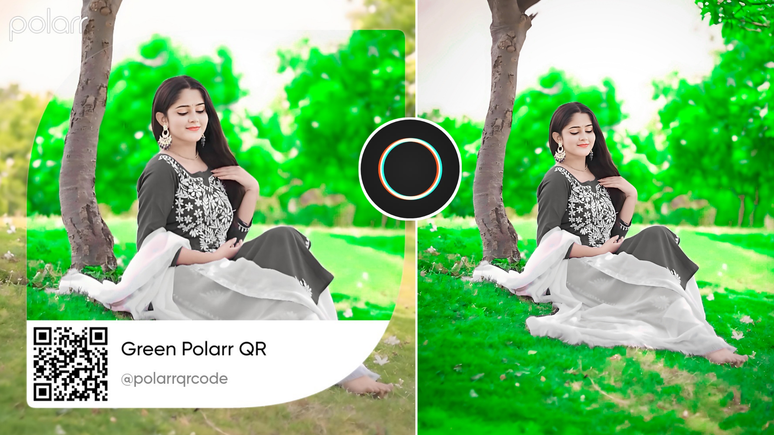 Green Polarr QR Code Download