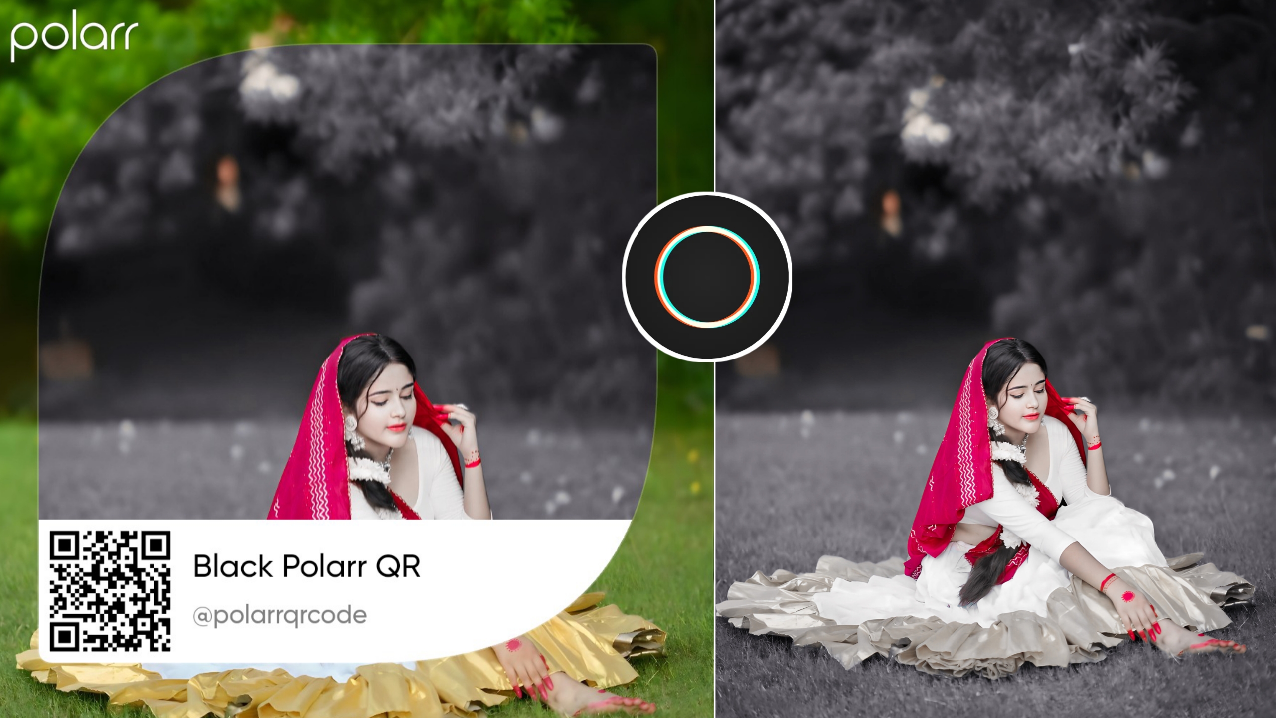 Black Polarr QR Code Free Download